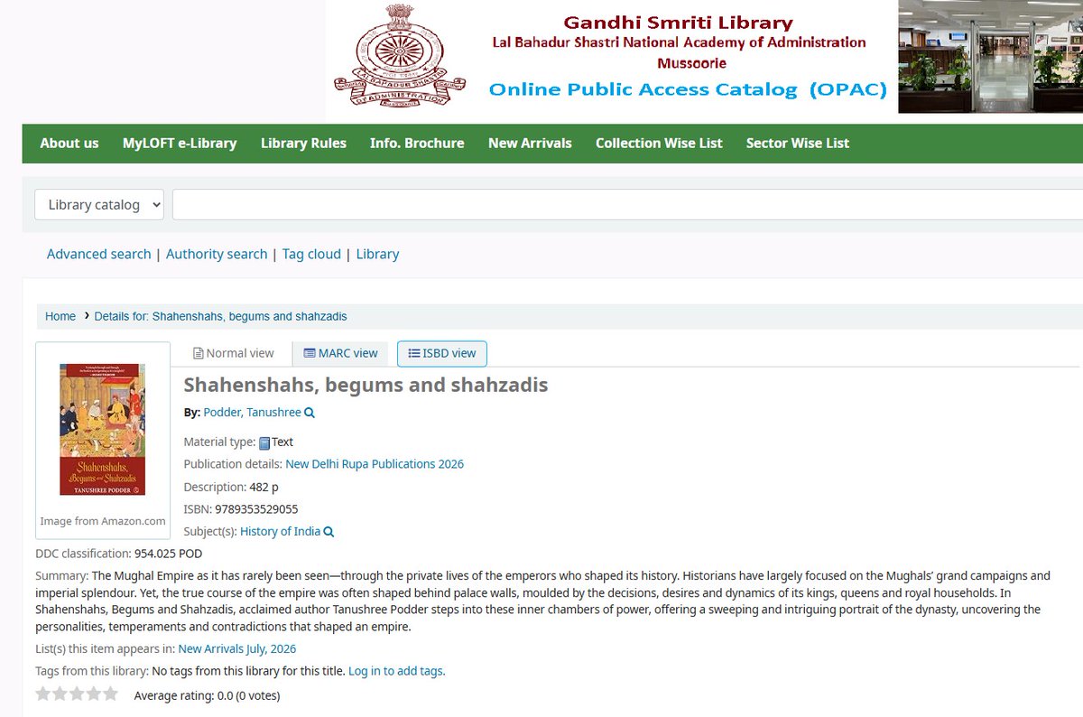tanushreepodder's tweet photo. @Rupa_Books #Mughals #bookstagram #Mughalhistory #Begums #books
Chuffed to discover Shahenshahs, Begums and Shahzadis in the prestigious library of the LB Shastri Academy of Administration, Mussoorie. https://t.co/rqdATbsRRS