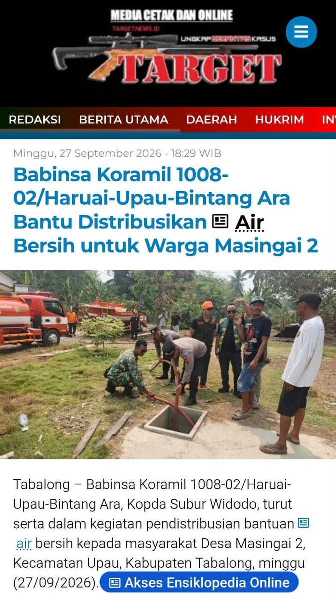 AtokSkuad's tweet photo. Kodim Sanggau salurkan 5.000 liter air bersih kepada warga yang terdampak musim kemarau. Perhatian nyata, bukan hanya janji.

Wujud Nyata Kepedulian https://t.co/eQweA93Kzy