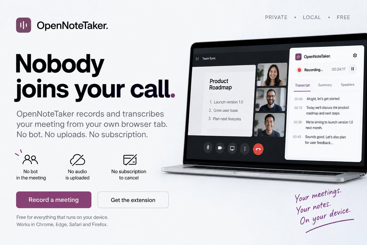 OpenNoteTaker tweet picture
