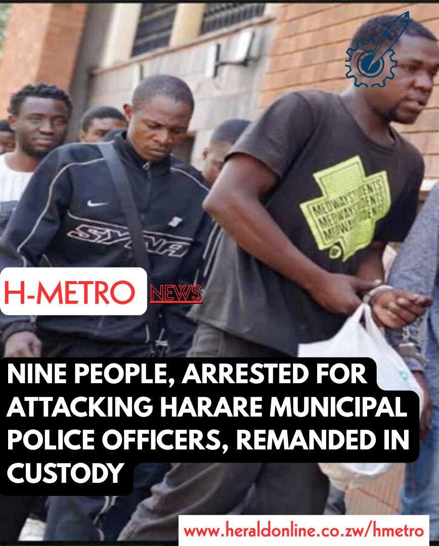 HMetro_'s tweet photo. ‼️NINE PEOPLE, ARRESTED FOR ATTACKING HARARE MUNICIPAL POLICE OFFICERS, REMANDED IN CUSTODY

NINE people, who were arrested for allegedly attacking municipal police officers during the ongoing Chenesa Harare operation, have been remanded in custody.

https://t.co/rfAbIMXXHR https://t.co/CiI18XJdNG