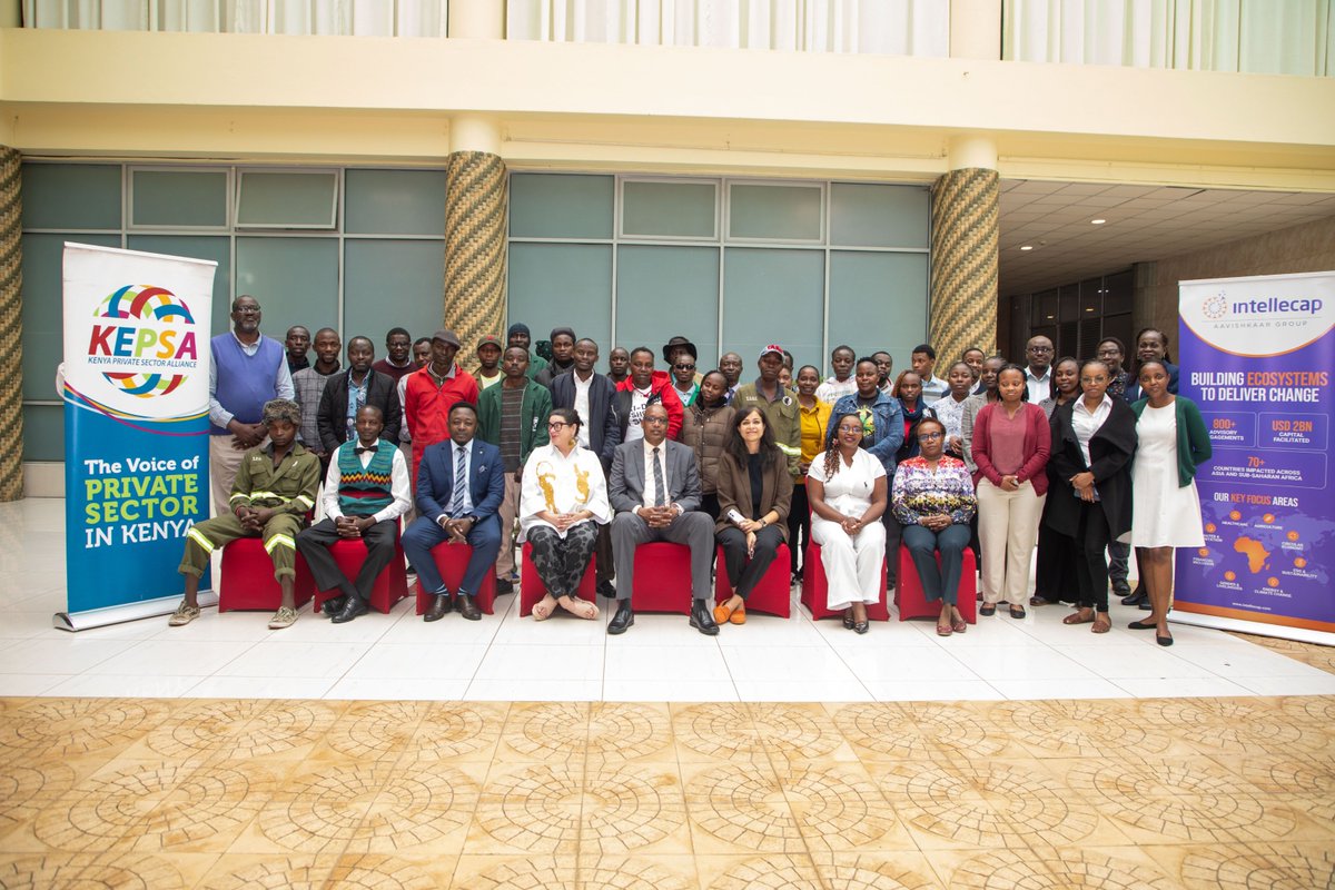 KEPSA_KENYA's tweet photo. KEPSA in partnership with @IntellecapTweet  convened the CESIP Steering Committee Update &amp; Feedback Session in Nairobi to present progress on the Draft National Circular Economy Strategy &amp; Implementation Plan and gather technical &amp; institutional feedback from key stakeholders. https://t.co/k7ZrHFL47G