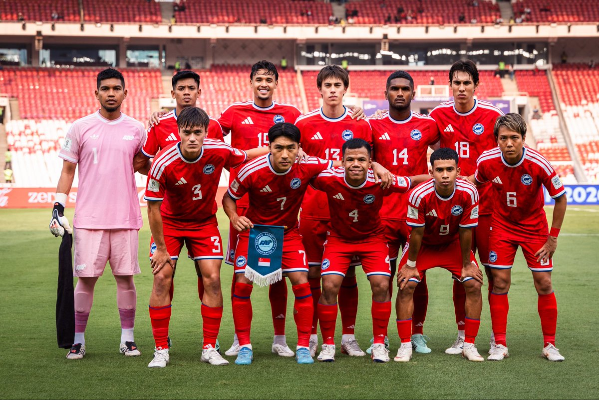 FASingapore's tweet photo. Three points in the bag! 🦁🔥

Yesterday, the Lions secured a 1–0 victory over Bangladesh in their second match of the FIFA ASEAN Cup 2026.

Swipe through the matchday moments. 📸

📲 Read the full match report via the link in bio. https://t.co/iwlANnm8Vb