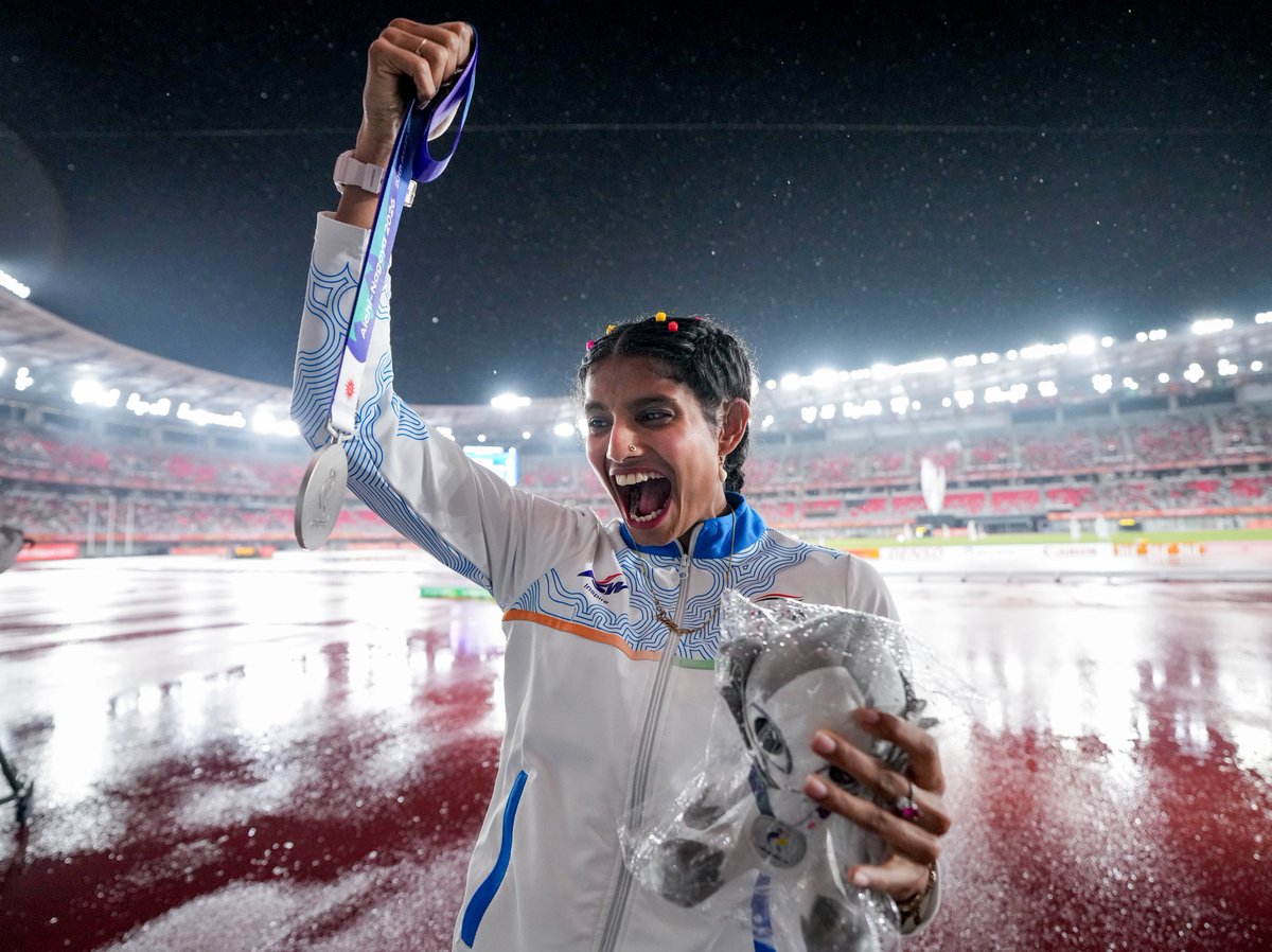 SanjayJhaBihar's tweet photo. #AsianGames2026

Congratulations to our champions for their outstanding performances:

📍Silver ~ Esha Singh in 25m Pistol, Women’s Individual; Gulveer Singh in Men’s 1500m; Sreeshankar Murali in Men’s Long Jump; Yashvir Singh in Men’s Javelin Throw; Manisha Keer, Neeru & Aashima Ahlawat in Women’s Trap Team

📍Bronze ~ Pincky Balhara in Women’s 78kg Kurash; Vithya Ramraj in Women’s 400m Hurdle; Rohit Yadav in Men’s Javelin Throw; Parul Chaudhary in Women's 5000m. 

Your medals reflect years of discipline, determination and dedication.

#Cheer4Bharat