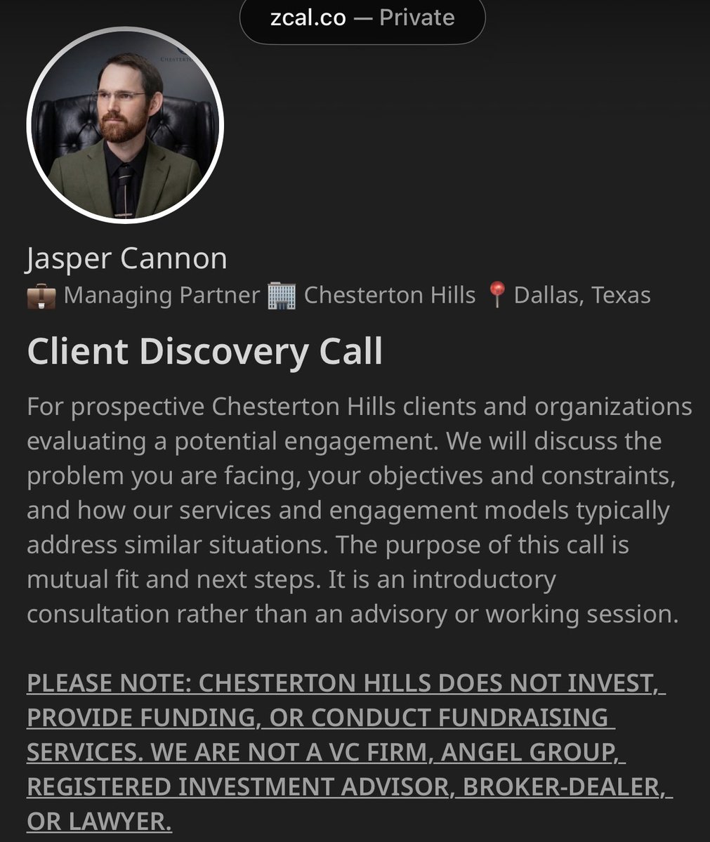 JasperTheVC's tweet photo. @SFourdrinier @binghott @alexmedick It’s even in my booking form, because I want it to be perfectly clear to anyone who may be curious. One of my partners in the firm is a lawyer, we don’t do any of that. If they want it, I can refer out. But that’s not how our capital readiness (incubator) practice works. https://t.co/EJhH4cd1v9