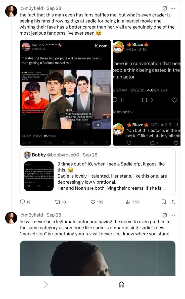 Manchaster2807's tweet photo. Of course this mf Sadie’s fan who is more obsessed with Noah… does Sadie die not provide you enough clout… your so called queen does not treat her fans nicely so you are jealous oops I speak the truth Sadie fans must be coming for me 🤣🤣 https://t.co/Rmnik7cQ2e