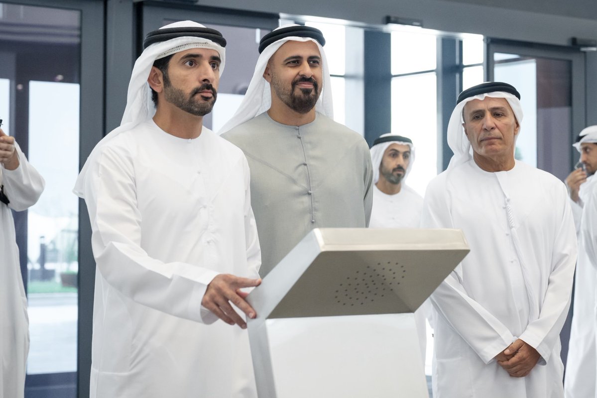 Fazza664's tweet photo. Hamdan bin Mohammed bin Rashid: Linking the Emirate of Dubai to the national rail network enhances its presence at the heart of the country's movement, supports its pivotal role in the national economy, and solidifies its position as a global center for business, tourism, and https://t.co/5Djy8xZMGM