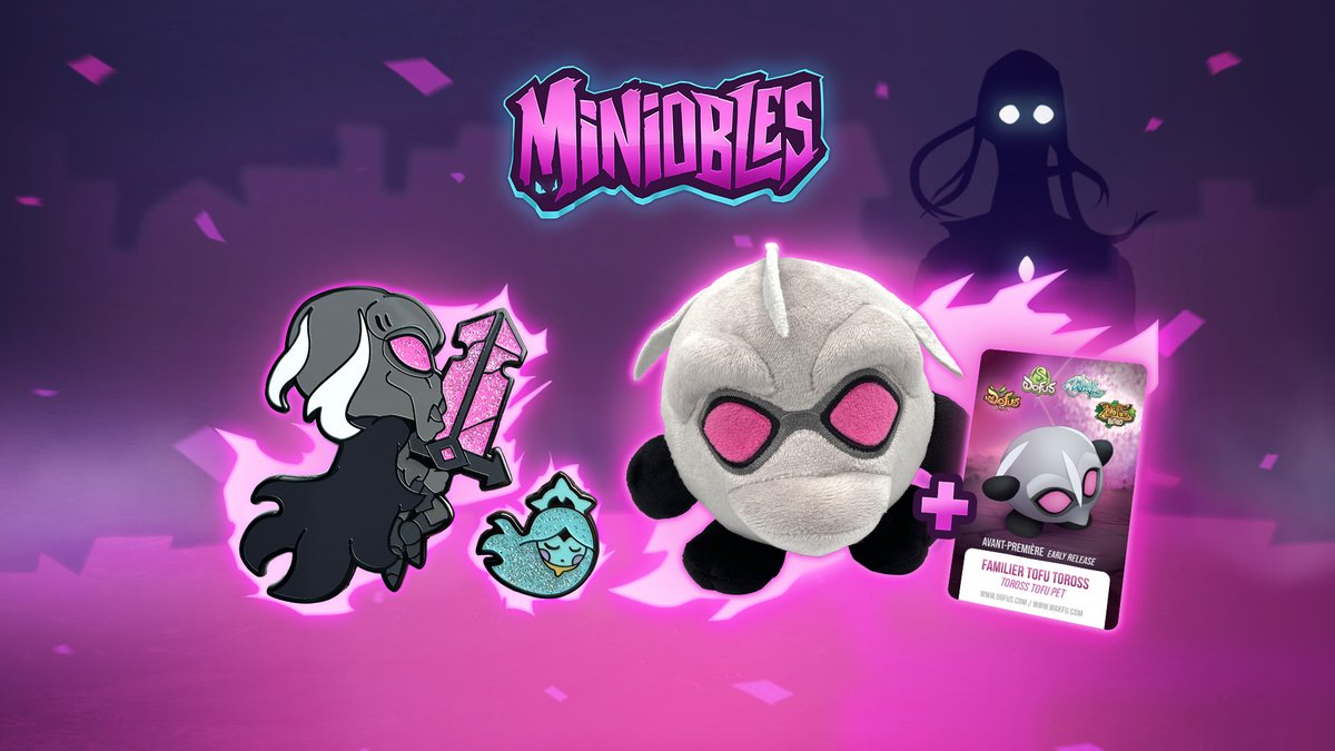 WAKFU_FR's tweet photo. 💀🐥 Toross rejoint la gamme Miniobles sur @AnkamaShop_FR  avec sa peluche tofu, son familier en jeu, ainsi qu'un pin's collector limité à 500 exemplaires (et accompagné de la Déesse Eliatrope) !

🛒 https://t.co/giIseXBvfV https://t.co/QPHS6LXwNp