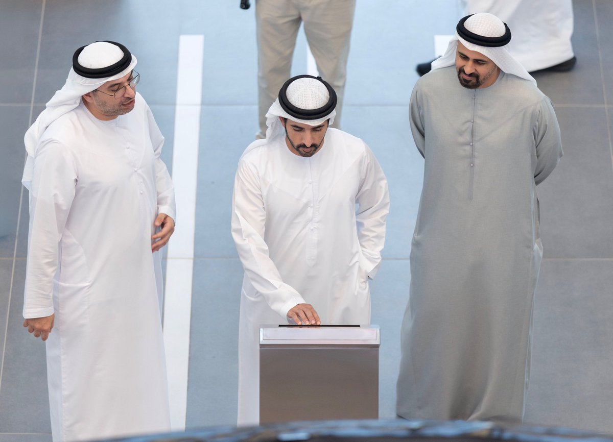 Fazza664's tweet photo. Hamdan bin Mohammed bin Rashid: Linking the Emirate of Dubai to the national rail network enhances its presence at the heart of the country's movement, supports its pivotal role in the national economy, and solidifies its position as a global center for business, tourism, and https://t.co/5Djy8xZMGM