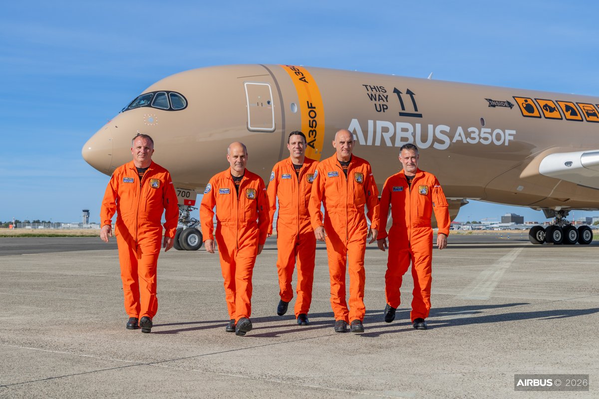 Airbus's tweet photo. Not your usual delivery crew - these will deliver the first flight of the #A350F freighter, the newest aircraft to fly.

Join us LIVE at 10:20 GMT+2 from Toulouse to be part of this historic event. https://t.co/ZPXhktpXtD