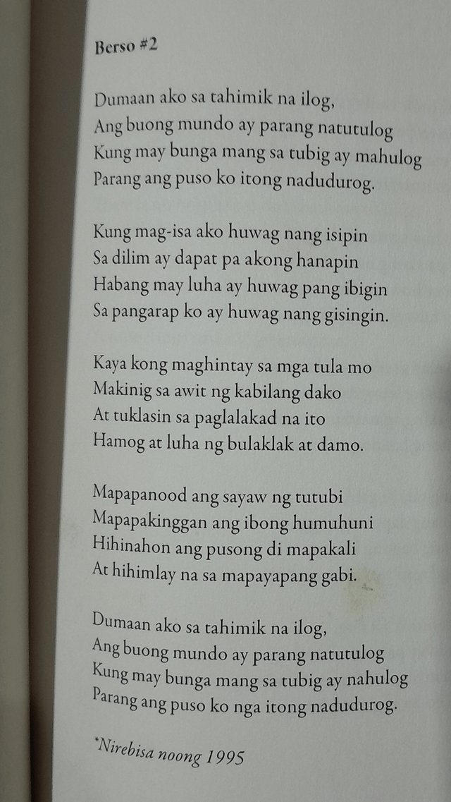 nilulunggati's tweet photo. remembering maningning miclat today. she was a poet, painter, teacher, and interpreter.

berso #2 is one of my favorite poems. it has saved me from many such times of extreme low depths. salamat maningning. your light still shines here. https://t.co/6oyy4DNJqE