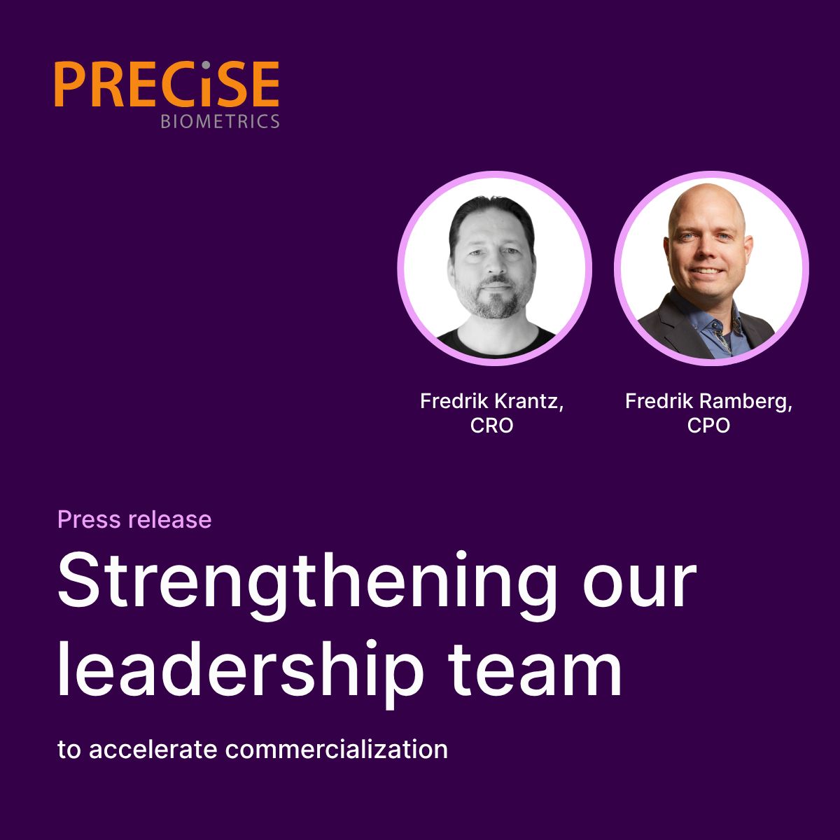 PBiometrics's tweet photo. Following our merger with FPC, we’re strengthening our Management Team.  
https://t.co/lsc2YhaaLJ

#Precise #Biometrics #YOUarethekey https://t.co/y1bXcjejwq