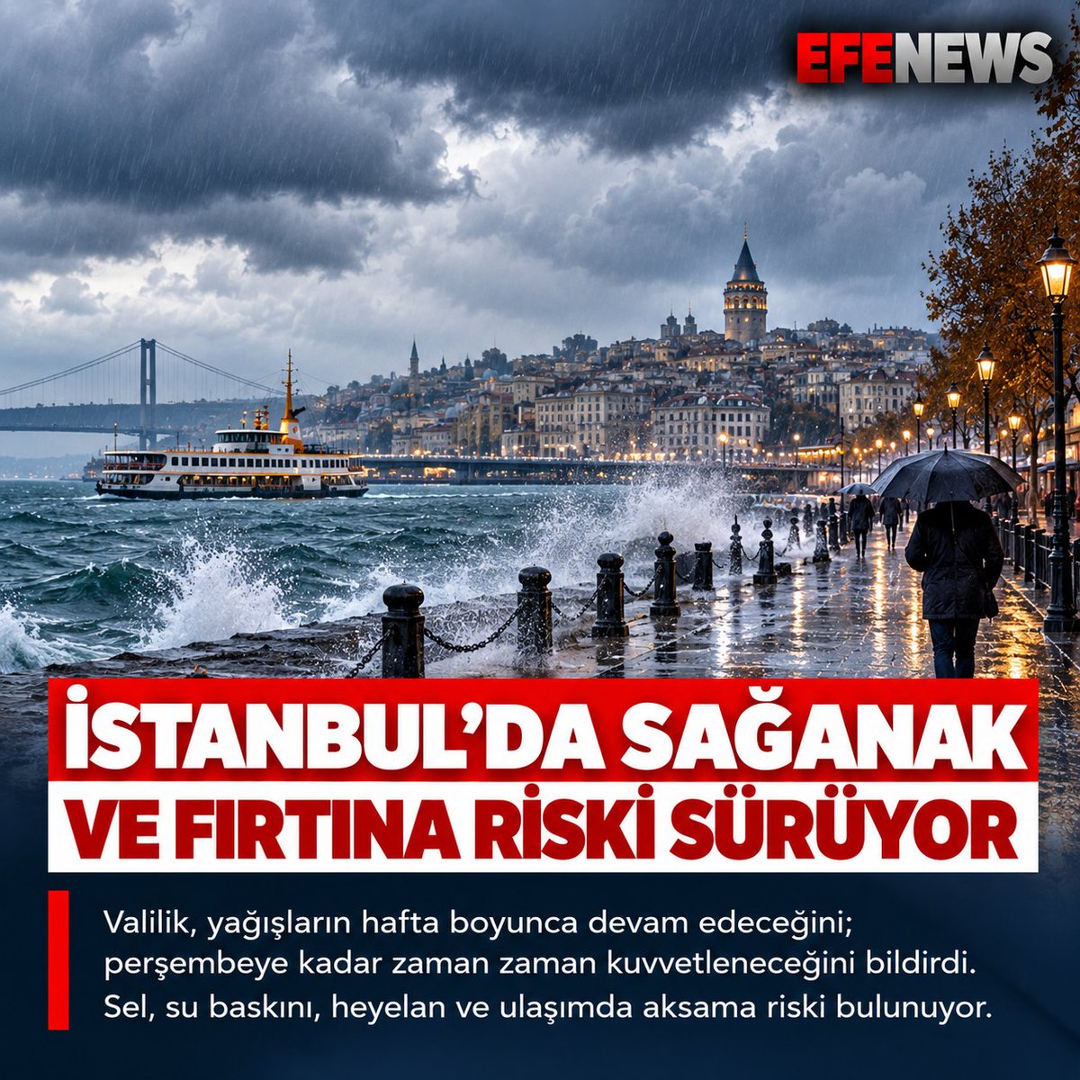 efenewstr's tweet photo. İstanbul’da Sağanak ve Fırtına Alarmı: Risk Perşembeye Kadar Sürecek https://t.co/5bHpBjvDiU