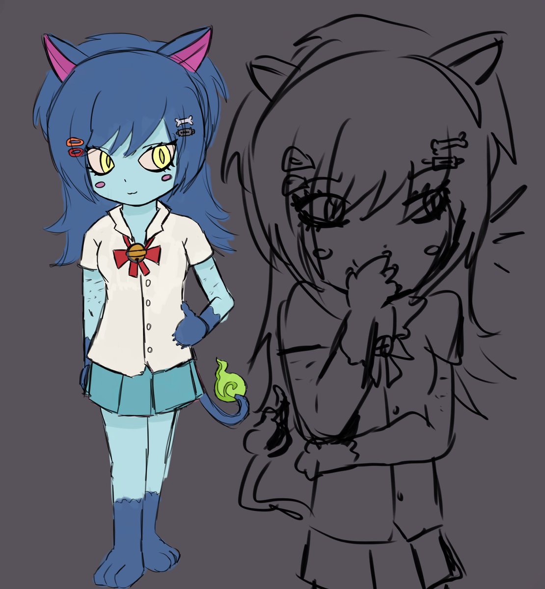 monoxivvy's tweet photo. yokai watch oc / persona thing ots me and boyf https://t.co/Z7HRZtPKkq