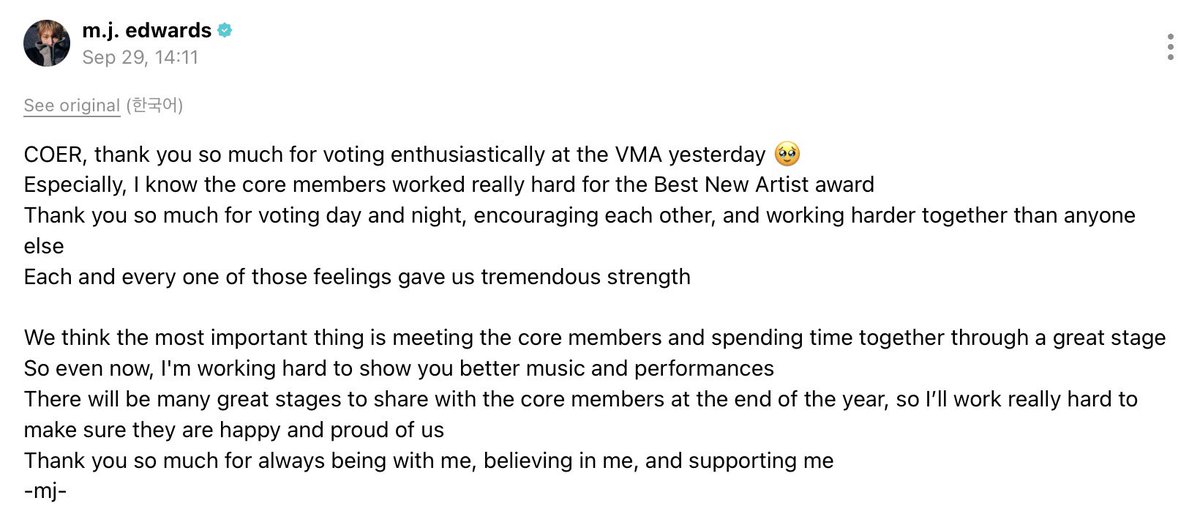 cortistwt's tweet photo. this is the reason why you can’t tell coers not to be angry or sad about the vmas bc i know the boys would be so happy if they have gotten it and coers did everything just to give them this award. i’m so sorry, martin. you deserve more than that. https://t.co/Ojdwd1tbRF