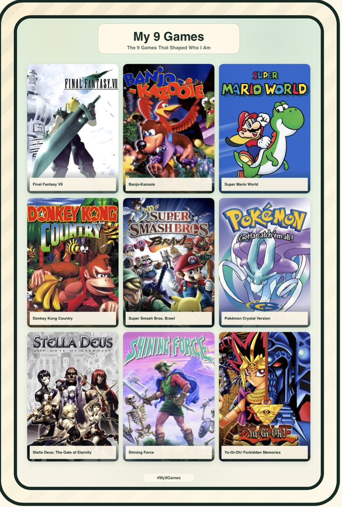 jp_locustc's tweet photo. The 9 games that truly shaped who I am today https://t.co/zTeE78OIZN