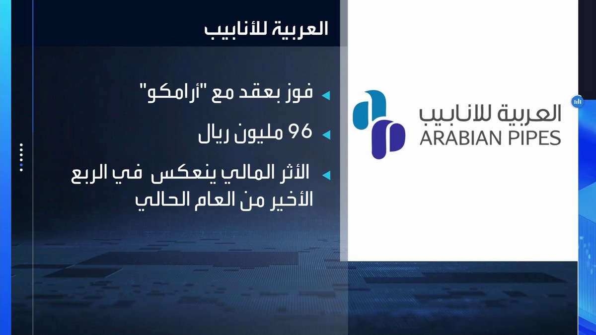 الشركة العربية للأنابيب تعلن عن توقيع عقد تصنيع وتوريد أنابيب الصلب لمدة 10 أشهر مع شركة ارامكو السعودية _Business 
