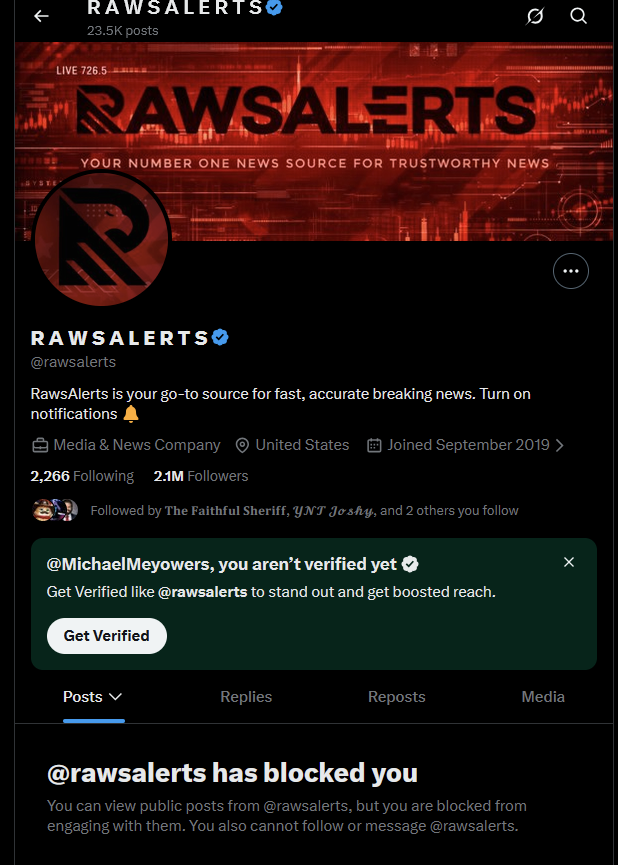MichaelMeyowers's tweet photo. Being blocked by big accounts when i only have 35 follows gets me so hard https://t.co/wZdQ7HBDub