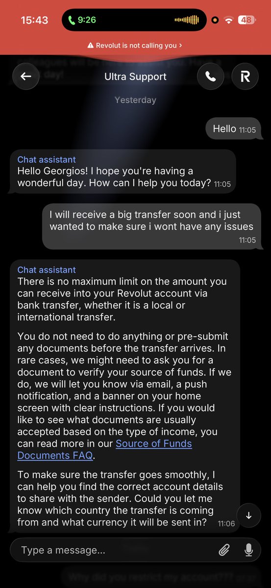 Chrysostomides's tweet photo. Revolut FROZE 200k of my balance in June for a month too. 

Funny thing is i contacted them before i got a big chunk of that money to make sure i wouldnt have any issues. 

Next day, my account was frozen

I found a bit of a grey area..solution for this.

DM me , im curious if it works for you too lmao