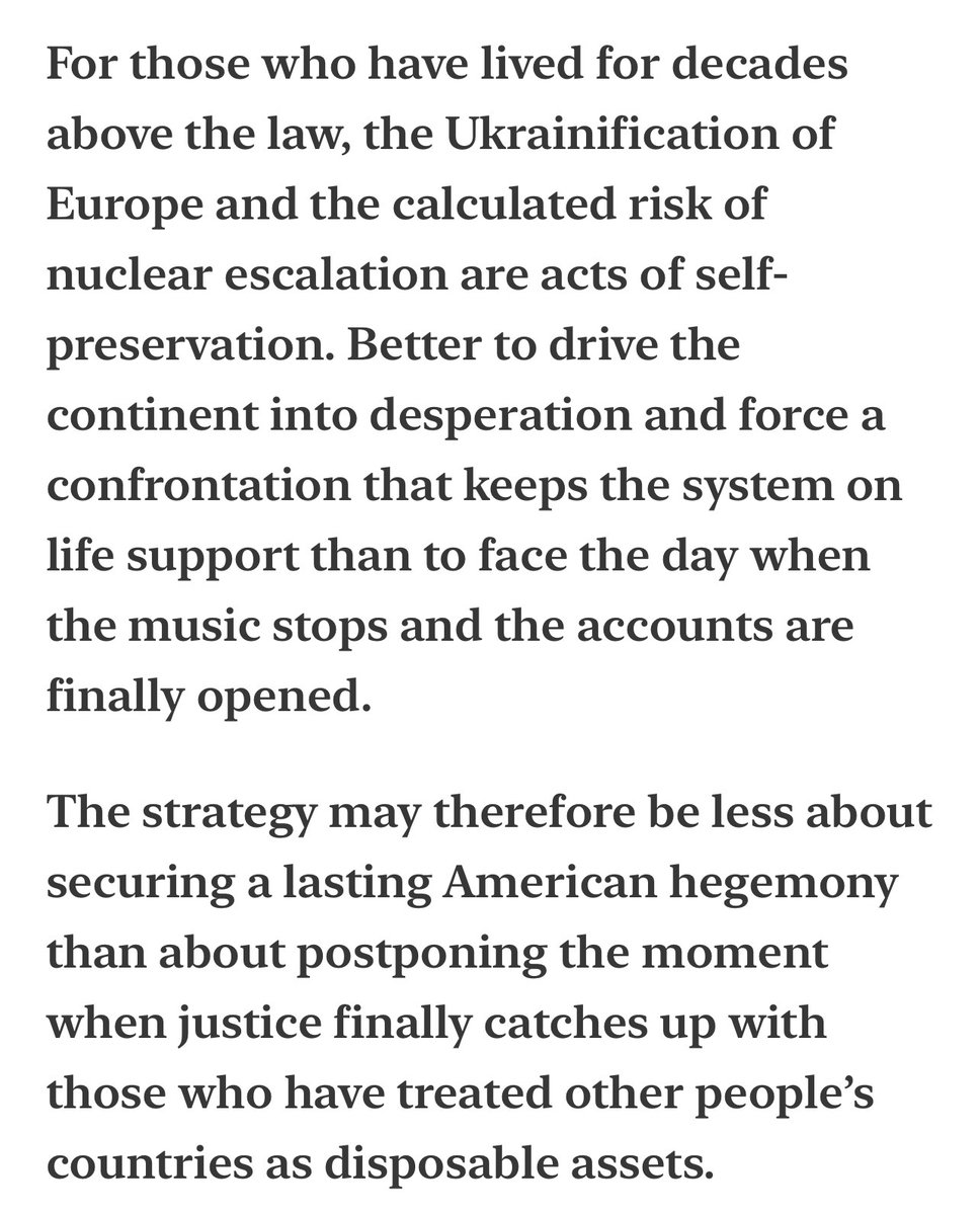 RoteSockenSteve's tweet photo. @battleforeurope A brilliant article that teases out the strategic motivations behind the escalation of war in Ukraine.
https://t.co/zqM5lkYMtU

@GlennDiesen you and John Mearsheimer are both mentioned here and it would be great to hear you discuss it on your Greater Eurasia podcast. https://t.co/2BCSYbbil9