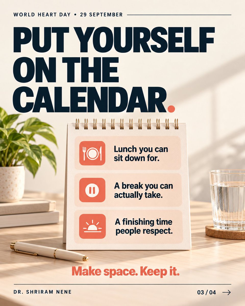 DoctorNene's tweet photo. This #WorldHeartDay, let’s ask: do our workplaces make healthy habits possible?

Respecting a colleague’s lunch break or time off is a small, practical act of care.

There’s a person behind every deadline. Let’s make room for them. https://t.co/95e7UcsyBj