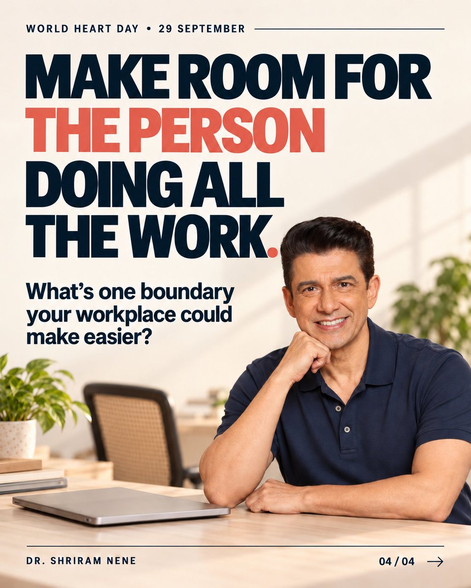 DoctorNene's tweet photo. This #WorldHeartDay, let’s ask: do our workplaces make healthy habits possible?

Respecting a colleague’s lunch break or time off is a small, practical act of care.

There’s a person behind every deadline. Let’s make room for them. https://t.co/95e7UcsyBj