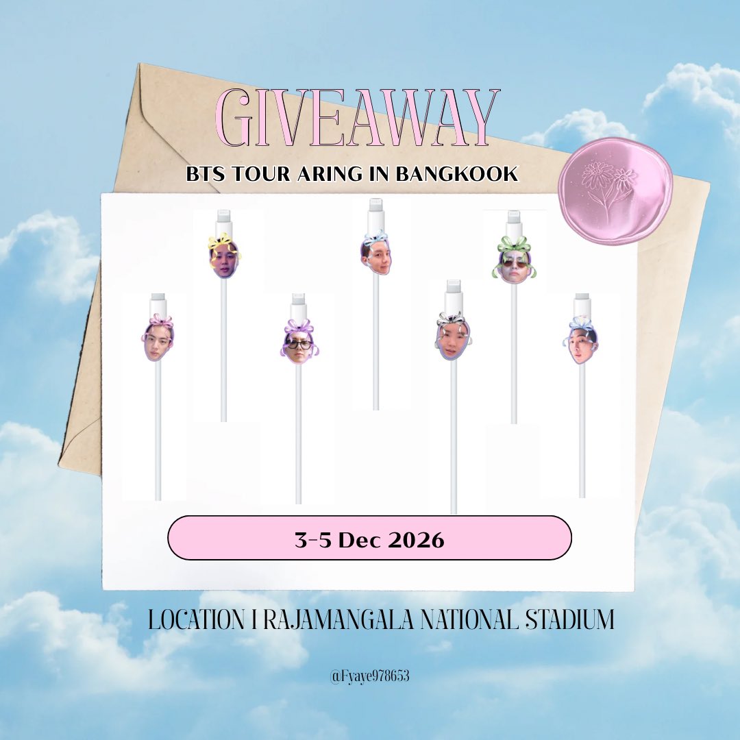 Faye978653's tweet photo. 💌 GIVEAWAY FOR ARMY 🪽

มาคอนครั้งนี้ อย่าลืมแวะมารับของน่ารัก ๆ กลับบ้านกันน้า 🥺🫶🏻

ตั้งใจทำมาแจกให้ทุกคนเลย
ใครเจอกันแล้วอย่าลืมมาทักกันนะคะ ♡

📍 Rajamangala National Stadium
🗓️ 3–5 Dec 2026
#BTS #BTSARMY #BTSinBangkok #bts_worldtour_ari̇rang_bangkok https://t.co/uYg3aNj31a