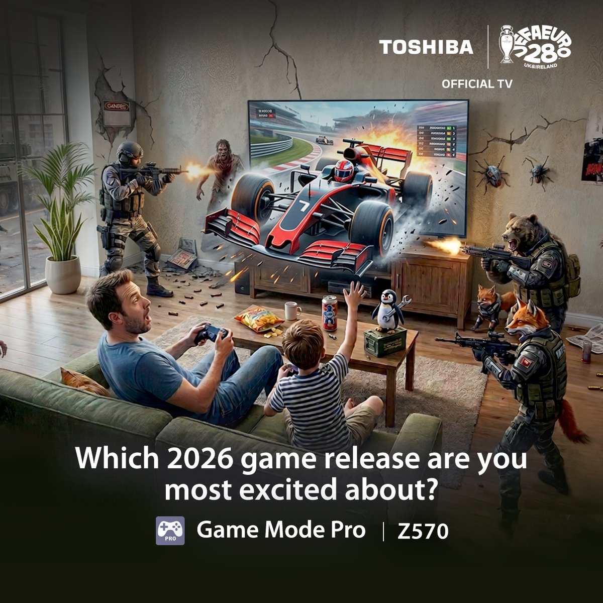 MYToshibaTV's tweet photo. 🎯 Unleash gaming dominance with the Toshiba TV Z570 #GameModePro! Enjoy 144Hz VRR, ALLM & AMD FreeSync Premium for zero tearing & low latency.
🎮 Which 2026 game are you most excited to play? 👇
#ToshibaTV #REGZA #GamingTV #GamingSetup #WowToshibaTV #GamerLife #Gaming #165Hz https://t.co/wl83gGZRva