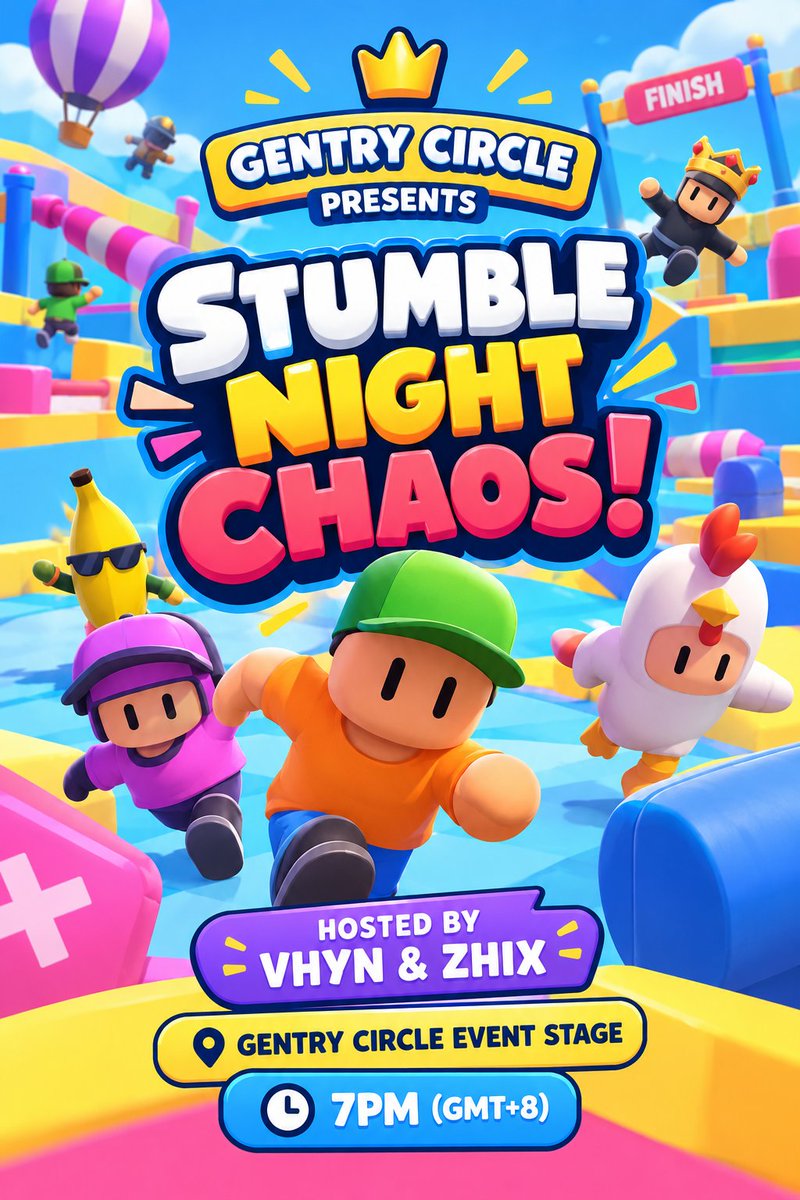 mxvi_fx's tweet photo. 🏆 GENTRY CIRCLE STUMBLE NIGHT! 🎉

🏃 Stumble • Compete • Win!
💰 5 Winners — $10 each
📅 Oct 1 | 7 PM GMT+8
🎙️ Vhyn &amp; Zhix

🎮 Join the chaos:
https://t.co/WHUmye8ItU https://t.co/1pcbHN6Myo