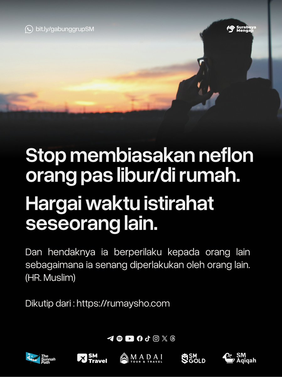 ysmo_id's tweet photo. Ibnu Rajab Al-Hambali berkata mengenai hadits di atas, “Di antara tanda iman yang wajib adalah seseorang mencintai saudaranya yang beriman lebih sebagaimana ia mencintai dirinya sendiri.” (Jaami’ Al-‘Ulum wa Al-Hikam)

Dikutip dari : https://t.co/aKPvS8mJkE https://t.co/wTasMV8178