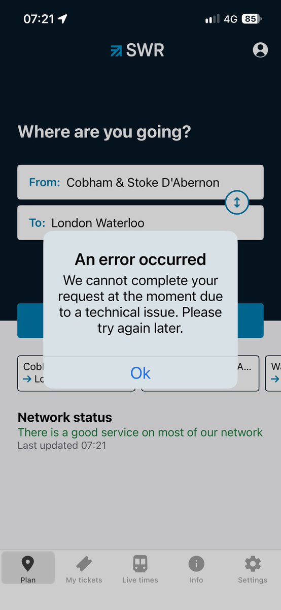MartinDad's tweet photo. @SW_Help No open ticket office AND your SWR app unable to issue tickets. Not a good combination….! https://t.co/LQrzfMxz8C