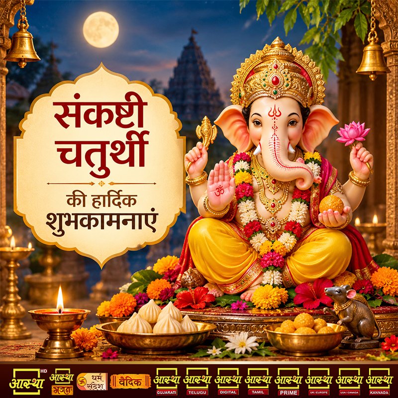 aasthatvchannel's tweet photo. संकष्टी चतुर्थी की हार्दिक शुभकामनाएं |  . #संकष्टीचतुर्थी #sankashtichaturthi #chaturthi #ganpati #wishing #ganeshji #ganpatibappamorya #pitrapaksha #pitrapaksh2026 #wish #spirituality #devotional #divine #29september #aastha #aasthatv #aasthalive #aasthachannel #aasthabhajan https://t.co/m8XrrNbD0M