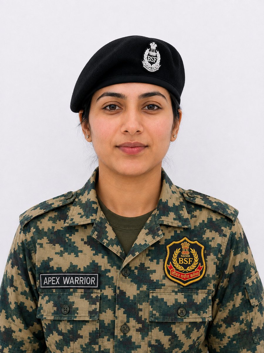 iamapex1990's tweet photo. With courage in the heart and duty in every step, she stands vigilant to safeguard the nation's borders and uphold its trust.

#BSF #IndianForce #Tejran #WomenInUniform #BB25 https://t.co/azVyCWVW36
