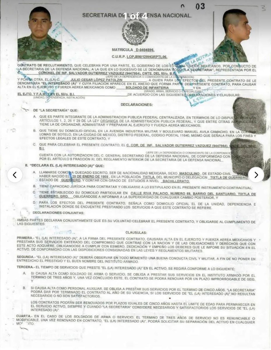 lhan55's tweet photo. El soldado Julio César López Patolzin fue un espía militar dentro de Ayotzinapa. Desde 2014, como infiltrado, realizó actividades como OBI del Ejército, con fachada de alumno. Fue desaparecido el 26 de septiembre de 2014

https://t.co/T5X3zfTDeI

📸@A_Encinas_R https://t.co/RZQLpXkfNT