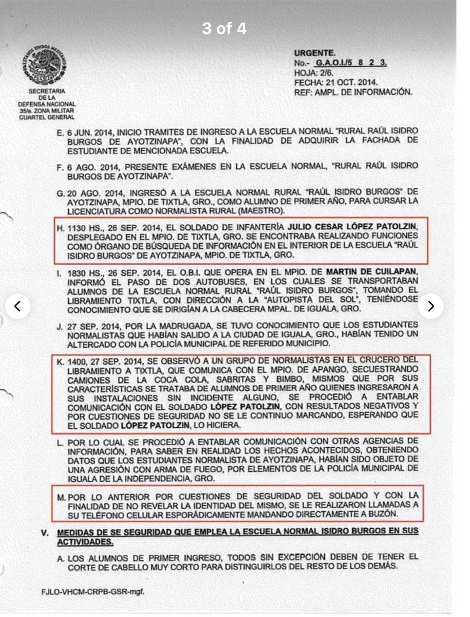 lhan55's tweet photo. El soldado Julio César López Patolzin fue un espía militar dentro de Ayotzinapa. Desde 2014, como infiltrado, realizó actividades como OBI del Ejército, con fachada de alumno. Fue desaparecido el 26 de septiembre de 2014

https://t.co/T5X3zfTDeI

📸@A_Encinas_R https://t.co/RZQLpXkfNT