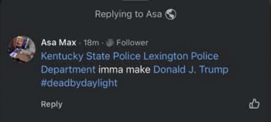 libsoftiktok's tweet photo. Hi @FBI, this person says he’s gonna kiII Trump https://t.co/QhIjRQm4ER