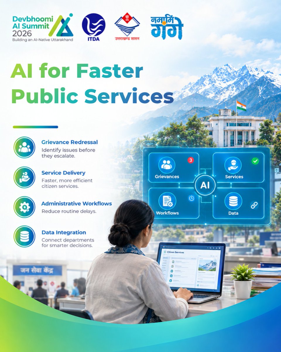 DevboomiAI's tweet photo. What if governance could anticipate needs instead of only reacting to problems?

AI + connected government data could support faster services, smarter decisions and more citizen-centric governance.

From reactive to intelligent. 
#DevbhoomiAISummit #Uttarakhand #DigitalGovernance https://t.co/WpNJkYi3Xl