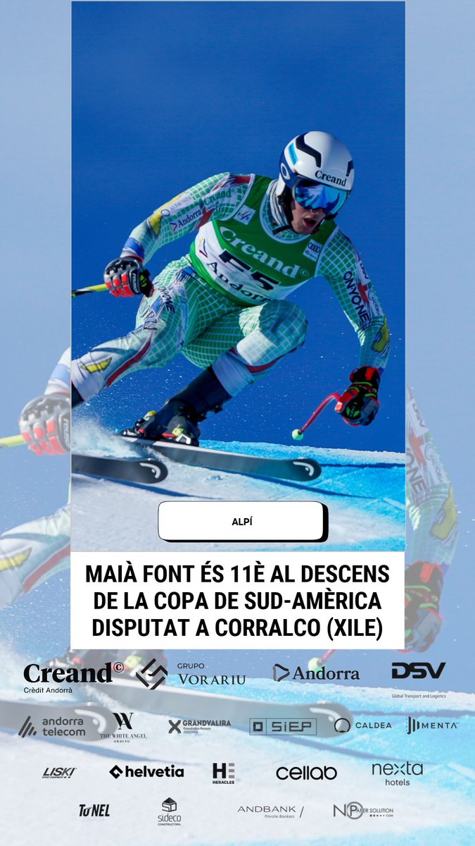 FAEAndorra's tweet photo. ALPÍ · #MaiàFont és 1⃣1⃣è al descens SAC de @corralco #Corralco 🇨🇱.
INFO ✅ https://t.co/IHEE1PjxHf https://t.co/R2DXdul0SD