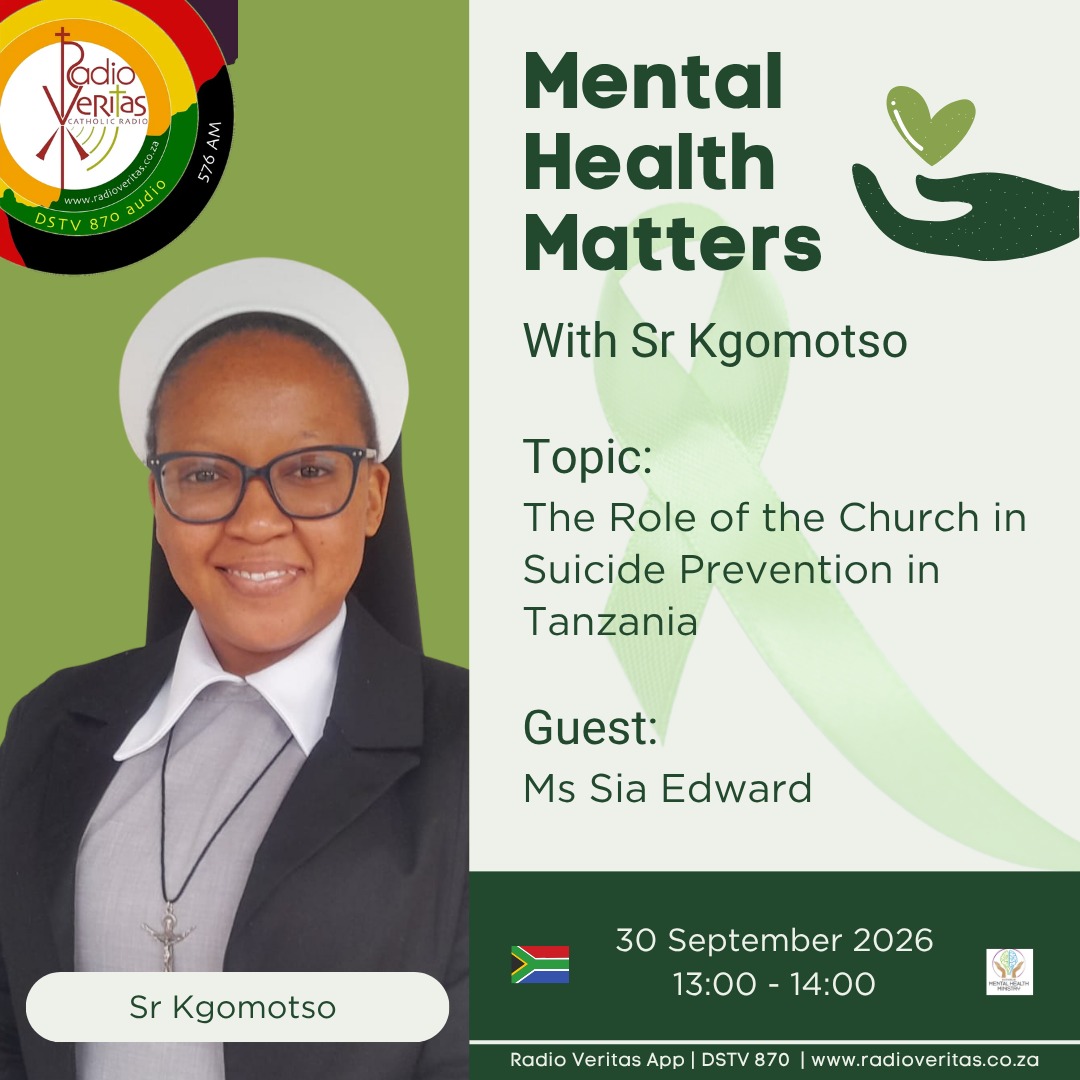 RadioVeritasSA's tweet photo. #RadioVeritasWednesdayProgrammes

#MentalHealthMatters with Sr Kgomotso on #RadioVeritasSA #Dstv870 #RadioVeritasApp

📆 30 September 2026 
⏰ 13:00 - 14:00

#CommunityConnections #FaithInAction #RadioVeritasCommunity #RVCommunityEngagement https://t.co/3CWprtnjpX