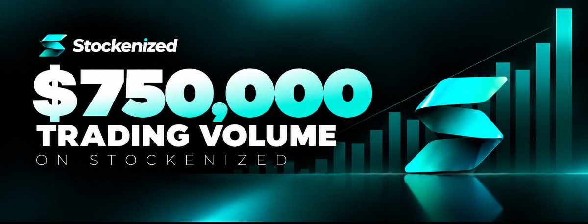 stockenizedfun's tweet photo. We just hit $750,000 volume (including stocks trading volume &amp; earn yield volume) on https://t.co/9EetIbf2kR https://t.co/UYbHtwynuU