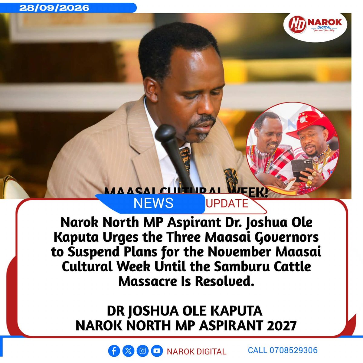 OleKaputah's tweet photo. Traditionally Maasai don't engage in any activities until the mourning is over !Maa Nation is bleeding!!
What did cows do??they don't vote!!they don't talk!!
#justiceforsamburu 
#MaaLivesMatter 
#stopkillingourlivestock 
#aleaderiscomming 
#Nedp https://t.co/SVYQskXsGU