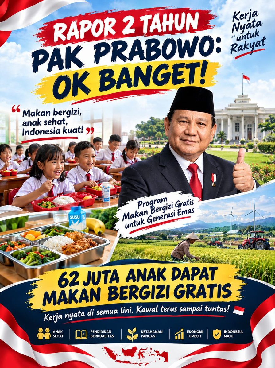 PesulapCepak's tweet photo. Kinerja 2 tahun pemerintahan Prabowo-Gibran patut kita apresiasi https://t.co/DajD6ziuoI