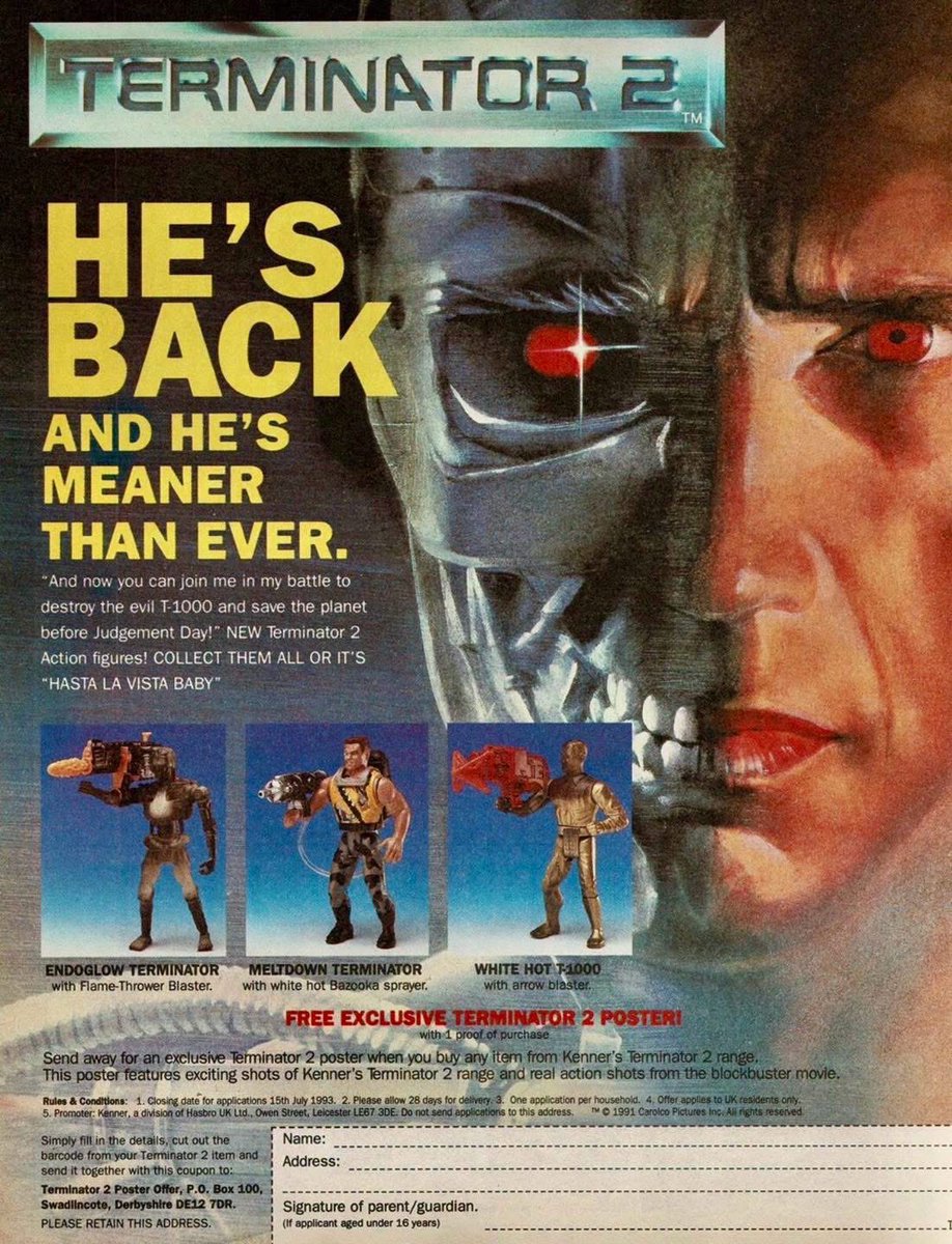 toys_retro's tweet photo. Terminator 2 Toys — He’s Back! 🤖🔥 #Terminator2 #T2 #Kenner #90sToys #RetroToys #VintageToys #ToyNostalgia https://t.co/uACgjHIxte