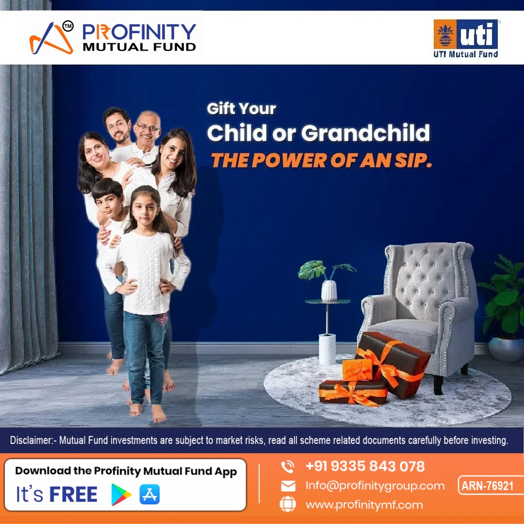 profinitymf's tweet photo. A gift for their future 🎁 Start an SIP for your child or grandchild and invest regularly towards their goals.

Mutual fund investments are subject to market risks. Read scheme documents carefully.

#SIP #ProfinityMutualFund https://t.co/GtaAgX9Son