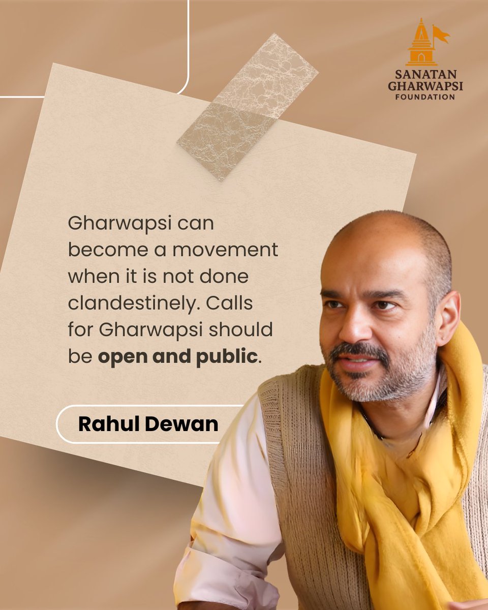 Gharwapsifoun's tweet photo. A movement rooted in Dharma must not whisper; it must roar. True homecoming doesn't hide in the dark. It should be announced, it should be celebrated. It should be public.
@RahulDewanV2 https://t.co/bIxNUdc4xY