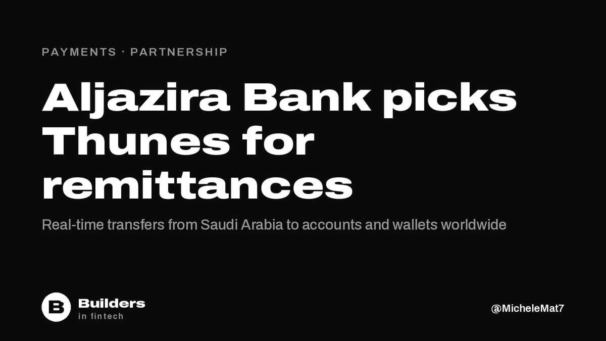 MicheleMat7's tweet photo. Aljazira Bank selects Thunes to power international remittances from Saudi Arabia. Retail customers get real-time transfers to bank accounts and mobile wallets worldwide, across Asia Pacific, Europe and the GCC. 56% of Saudi residents sent money abroad in the past year. https://t.co/cXKyXkBf6l