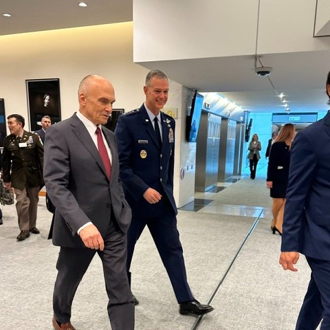 USAmbEU's tweet photo. It was great to attend @SHAPE_NATO General Grynkewich’s briefing to the @Europarl_EN.  Close ties between NATO and the EU remain a top priority for the United States. I urge the EU to view all NATO Allies as trusted partners in EU defense programs.  We can accomplish more—on defense and so much else—together.