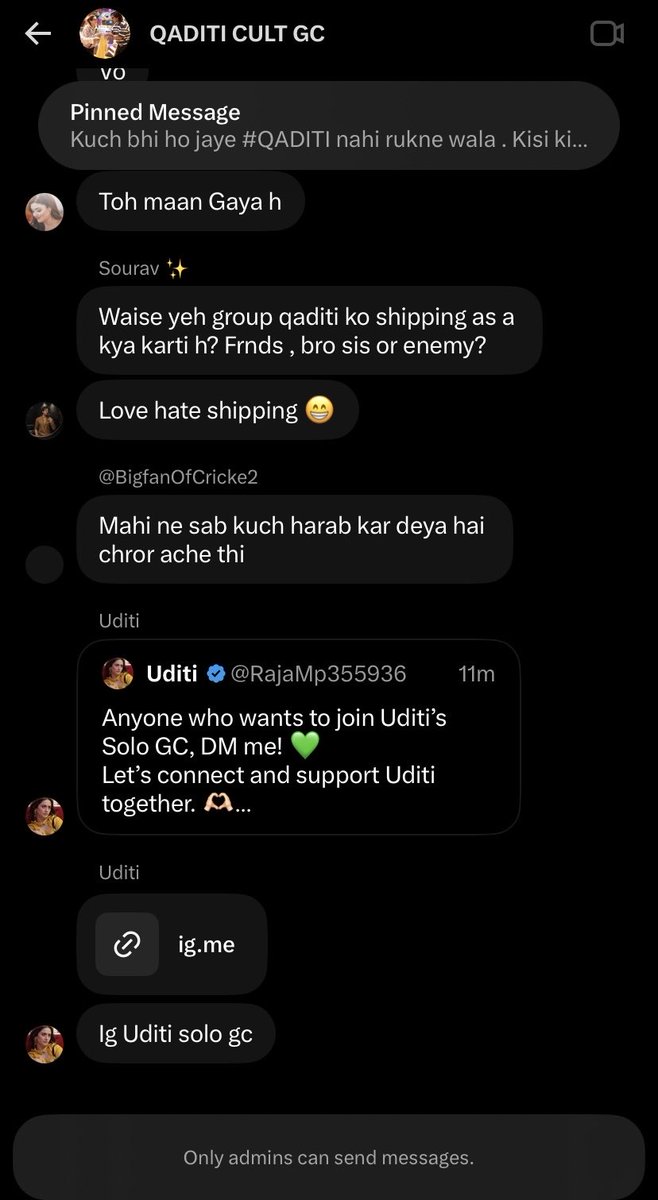 Sam_Sharma21's tweet photo. If you are running the “Qaditi gc” as an admin, how can you support only Uditi?🤨

Take a good look at yourself in the mirror 🪞 first, because you come across as a hypocrite; you are just trying to hype up #Uditisingh 🐍 through the shipping 👀

#QaziTouqeer   #BiggBoss20 #BB20 https://t.co/OE6zkd93HC