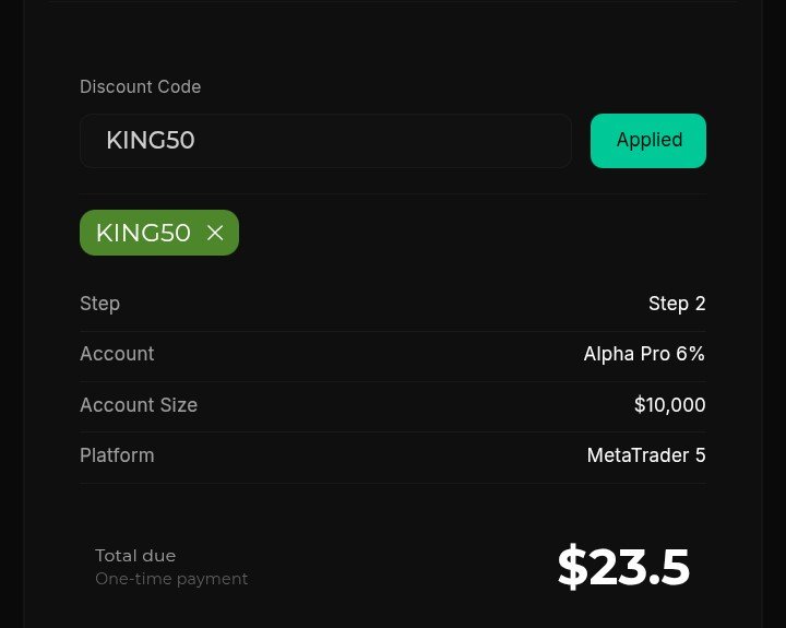 KingAbba01's tweet photo. 🚨 TRADERS, THIS ONE IS FOR YOU.

@AlphaCapitalUK just got cheaper. 👀

Use code KING50 and get 50% OFF your Alpha Capital account.

⚡ 50% DISCOUNT
⚡ One-time code
⚡ Multiple account sizes available
⚡ Trade with a structured prop firm environment

If you’ve been waiting for the right time to start your funded trading journey, this is your sign.

CODE: KING50 🏆

Don’t sleep on this. 🔥

#xauusd #btc #alphacapital