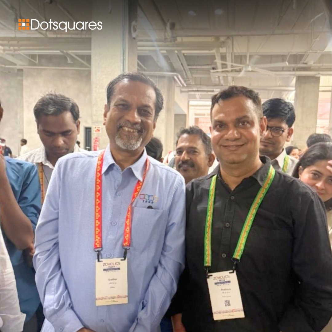 dotsquares's tweet photo. Innovation, Collaboration & the Future of Business Technology!

Prashant & Jaisika from Dotsquares India Team, attended Zoholics 2026 at Zoho Headquarters, Chennai, gaining valuable insights into the evolving world of AI, automation, and business technology.

From engaging discussions and meaningful networking to exploring the latest innovations across the Zoho ecosystem, the event was a great opportunity to exchange ideas, build connections, and discover new possibilities for growth.

We look forward to turning these insights into impactful solutions and strengthening our journey of innovation and collaboration.

Inspired by innovation. Driven by possibilities. Ready for what's next.

#Dotsquares #Zoholics2026 #Zoho #AI #Automation #BusinessTechnology #DigitalTransformation #Innovation #Networking #BusinessGrowth