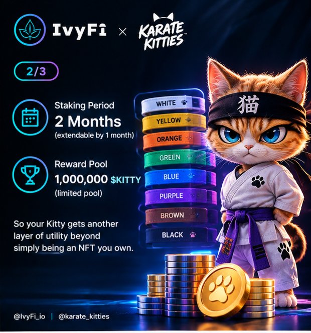 Big_Issy01's tweet photo. The staking period is 2 months, with the option to extend it by another month.

There’s also a limited 1,000,000 $KITTY reward pool.

So your Kitty gets another layer of utility beyond simply being an NFT you own. 👀 https://t.co/a37oISBVyR
